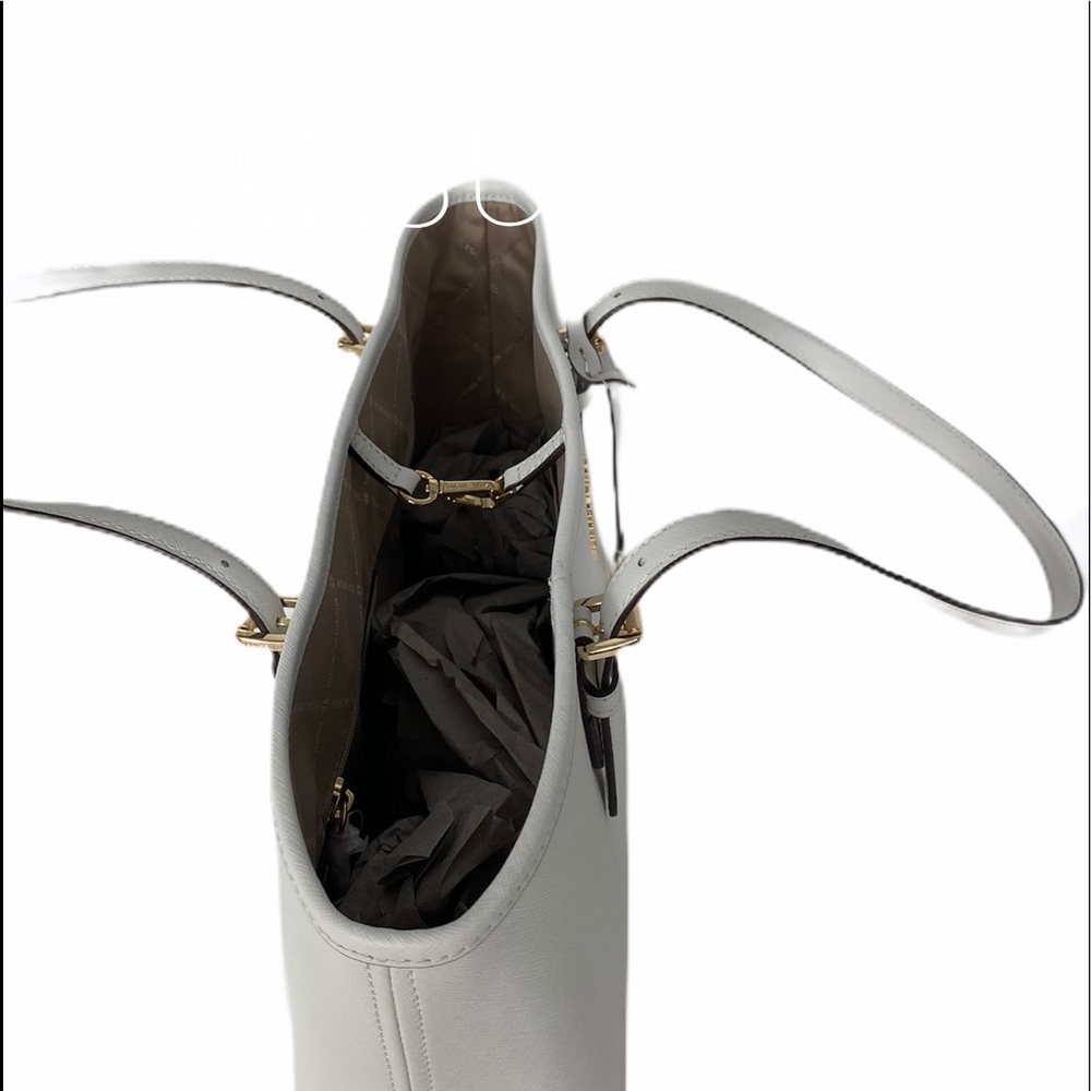 Michael Kors Carryall Tote Leather Optic White - Picture 6 of 9